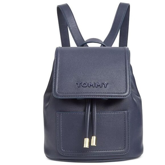 TOMMY HILFIGER Elsie faux-leather women's mini backpack -Tommy Navy/Blue - Picture 1 of 13